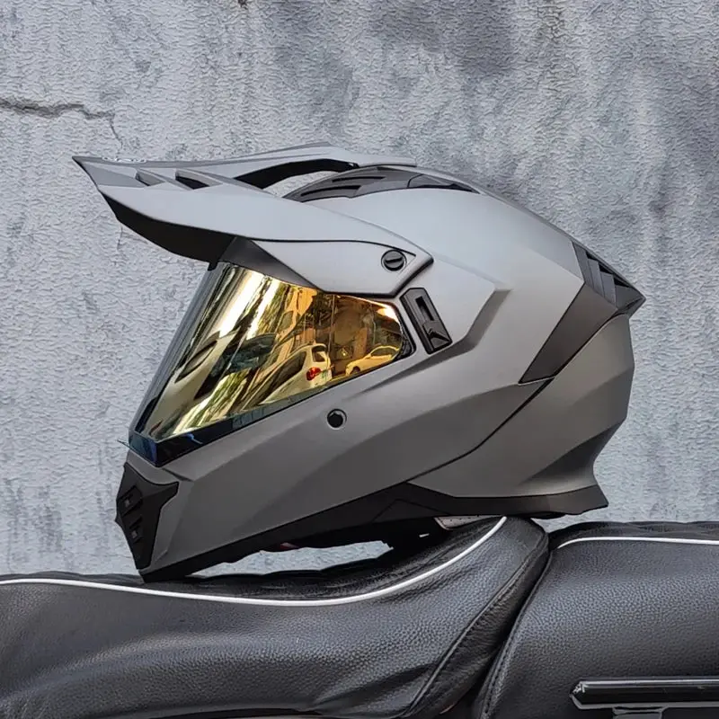 Orz Off-Road Atv Motorcycle Helmet Certified With Brown Lens, Full Face Casco Off-Road Motorcycle Anti Glare 3