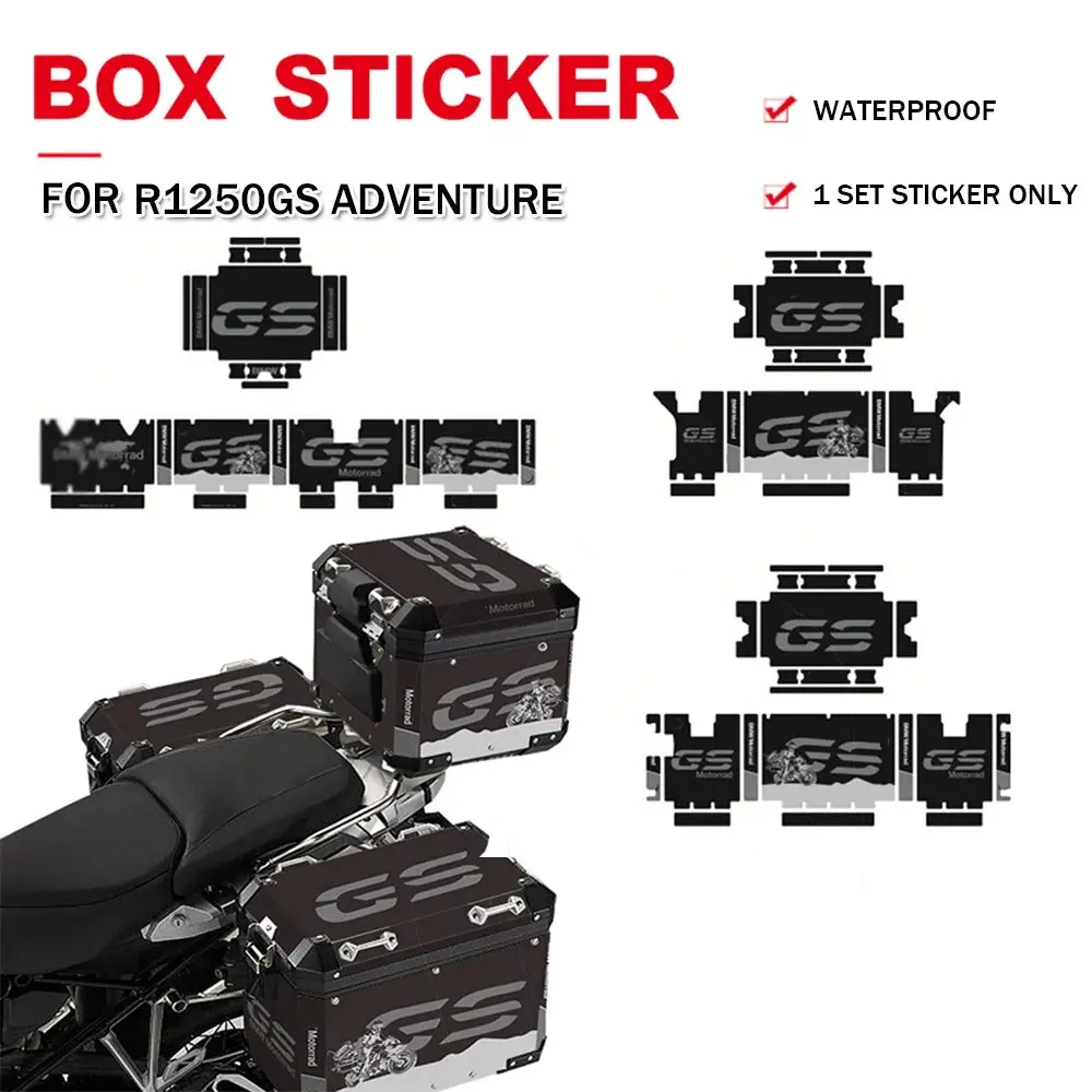 For Bmw R1250gs R 1250 Gs Adv Adventure Motorcycle Sticker Box Side Case Stickers Triple Black Sticker Decal 2019-2021 2022 2023 1