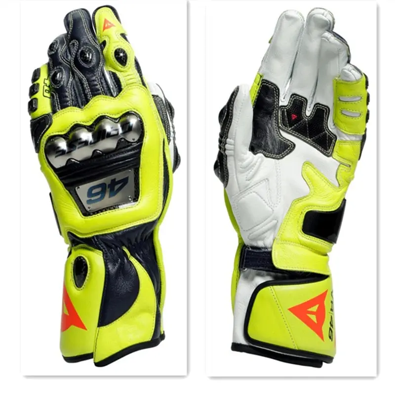 Dennis Full Metal 6 Rossi Gloves Motorcycle Titanium Alloy Carbon Fiber Track Racing Gloves 1