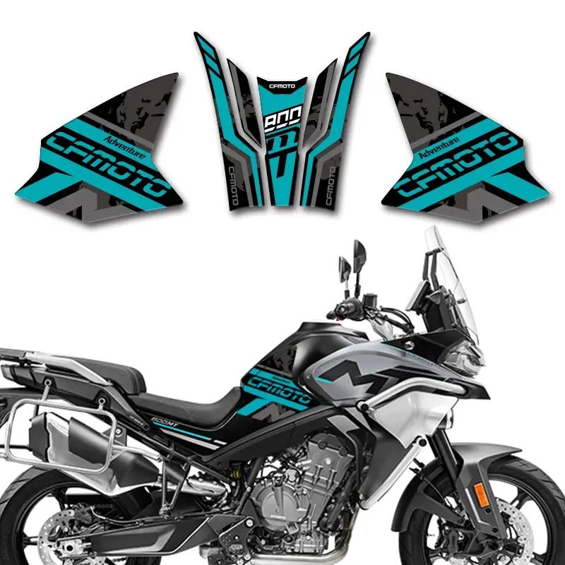 Suitable For Cfmoto 800Mt Modified Accessories, Oil Tank Stickers, Fish Bone Stickers, Colorful Decorative Flower Prints 3