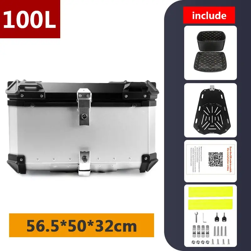 45L 55L 65L 80L 100L Aluminum Motorcycle Box Moto Top Case Rear Storage Luggage Trunk For Bmw R1200gs Lc R1250gs F800gs 15