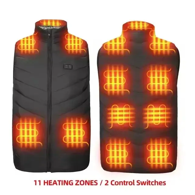 New Men Women Heated Vest Winter Usb Electric Smart Heating Jackets Thermal Heat Clothing Plus Size Hunting Coat 6
