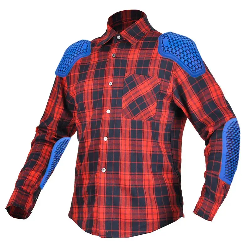 Volero Motorcycle Jacket Men Casual Retro Four Season Motorcycle Checkered Shirt Riding Suit Anti Fall Submachine Jacket 5