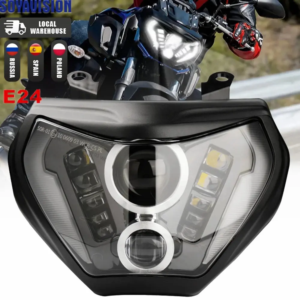 Mt07 Mt09 Headlight Led Lamp Mt07 2018 2019 For Yamaha H4 Headlight Mt09 Fz09 2014 2015 2016 Drl 110W Mt-07 Mt-09 Drl Light 1