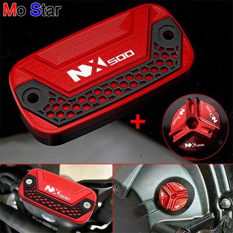 Nx500 Accessories Motorcycle Front Brake Fluid Reservoir Cover Engine Oil Filler Cap For Honda Nx500 Nx 500 Nx500 2023-2025 1