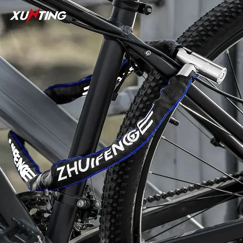 Xunting Bicycle Lock Heavy Duty Bike Chain Lock Anti-Theft Security 6Mm Thick Chain For Motorcycle Door Scooter With 2 Keys 6