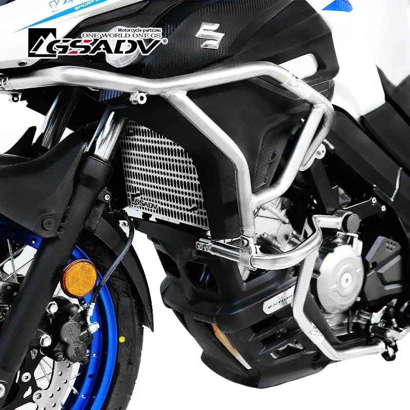 Stainless Steel Motorcycle Tank Bumpers Engine Guard Bar Steel Stunt Cage Protector Upper Cover For Suzuki V-Strom Dl650 1