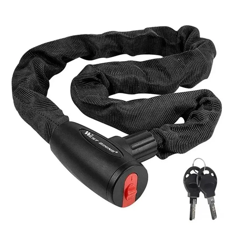 West Biking Anti-Theft Bicycle Lock Mtb Road Bike Safety Chain Lock With 2 Keys Outdoor Cycling Bicycle Accessories Bike Locks 1