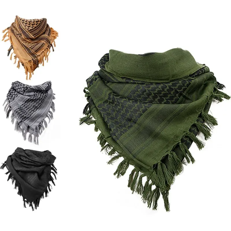 Outdoor Hiking Scarves Military Arab Tactical Desert Scarf Army Shemagh With Tassel For Men Women 1