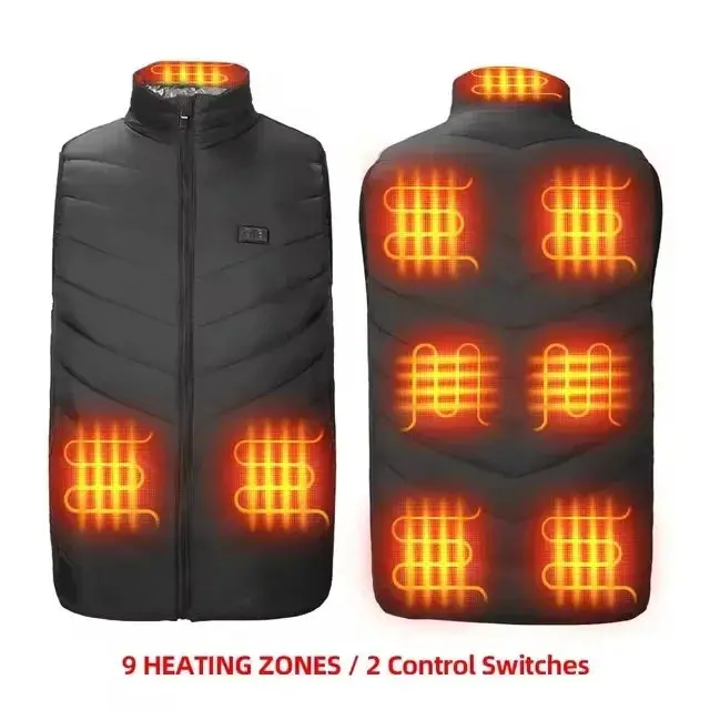 New Men Women Heated Vest Winter Usb Electric Smart Heating Jackets Thermal Heat Clothing Plus Size Hunting Coat 7
