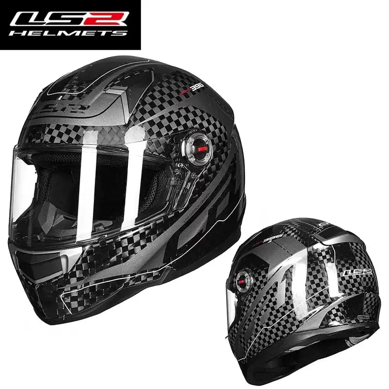 Original Ls2 Ff396 Carbon Fiber Motorcycle Helmet Ls2 Full Face Helmets Casco Casque Moto No Airbags Pump 1