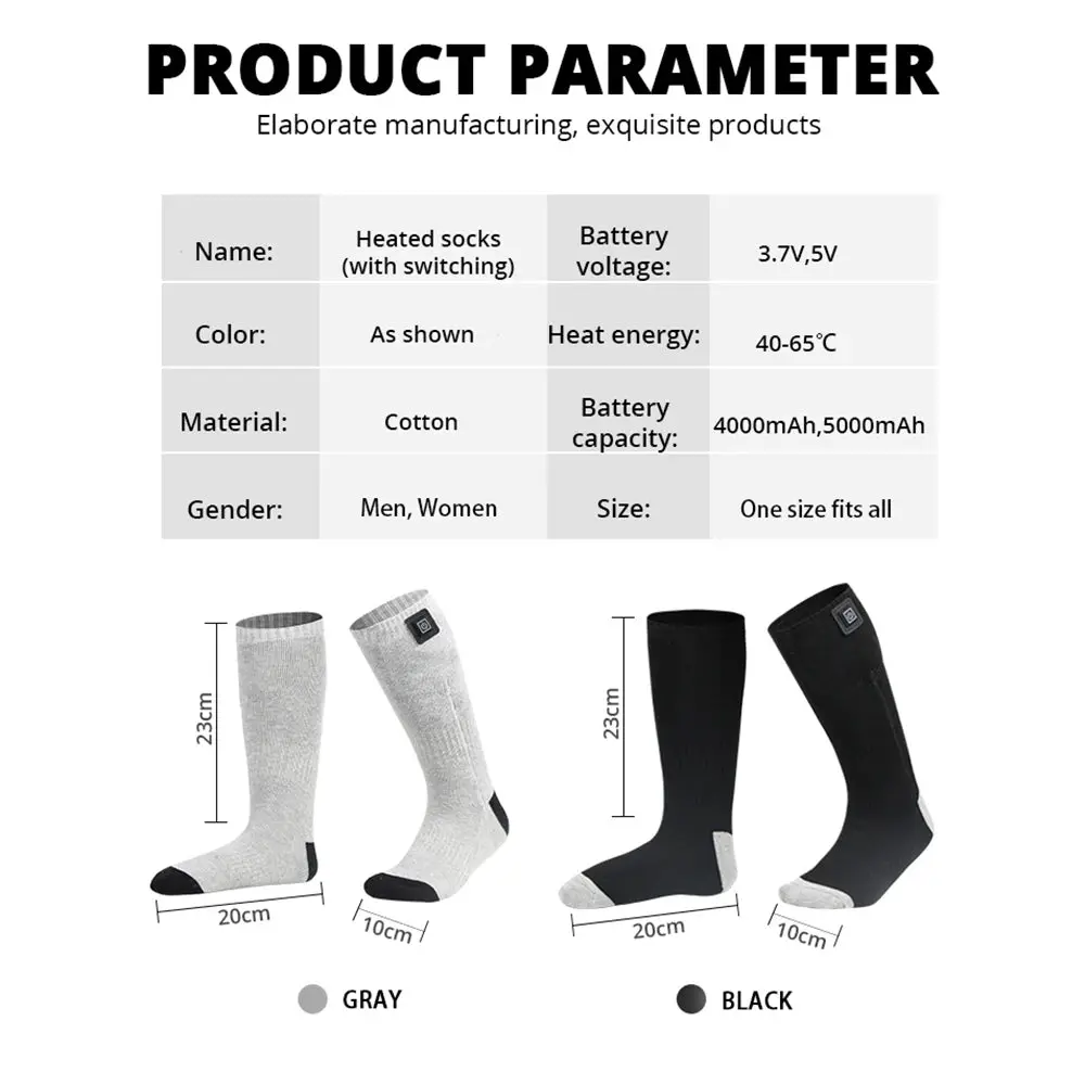 Winter Heated Socks 5000Mah Appcontrol Thermal Socks Women Men Heating Foot Warmer Electric Fever Socks Hiking Ski Warm Outdoor 6
