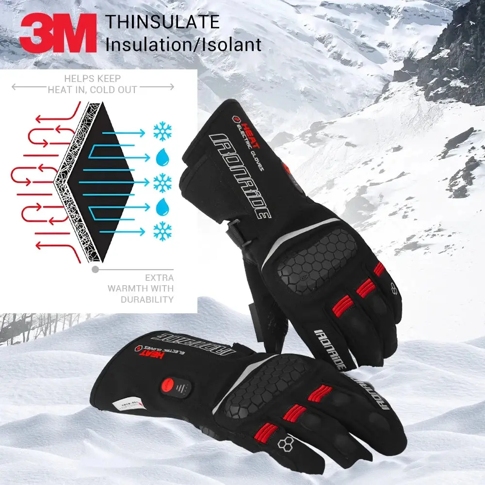 Motorcycle Heated Gloves Winter Heated Moto Gloves Warm Waterproof Rechargeable For Snowmobile Heating Thermal Gloves 4