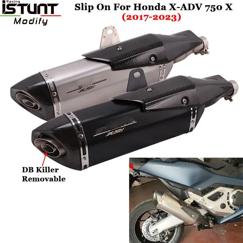 Slip On Motorcycle Exhaust Muffler Escape Systems Tube Header Front Link Pipe For Honda X-Adv 750 X Adv750 Adv 2017 2018 - 2023 1
