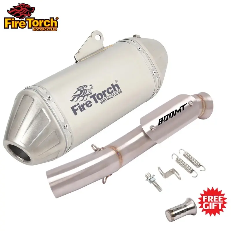 Motorcycle Exhaust Muffler Mid Link Pipe Full System Espace Moto Modify Slip On For Cfmoto 800Mt Cf 800-5A 2021 2022 5