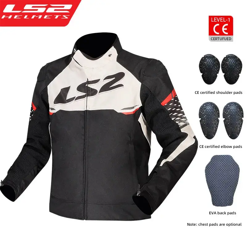 Ls2 Motorcycle Jacket Autumn Winter Waterproof Windproof Warm Motorbike Jacket Men Women Ce Anti-Fall Motocross Riding Clothing 1