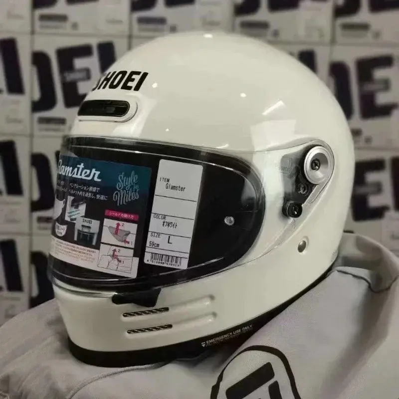 Shoei Glamster retro-styled full-face motorcycle helmet in elegant latte finish—designed for cruiser enthusiasts, urban commuters, and style-conscious riders. - Image 10