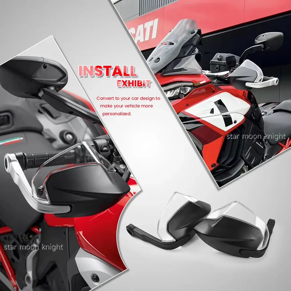 Handlebar Handguard Extension For Ducati Multistrada V4 V4 Pikes Peak V4s Desert X Motorcycle Oversized Hand Guards Kit 6