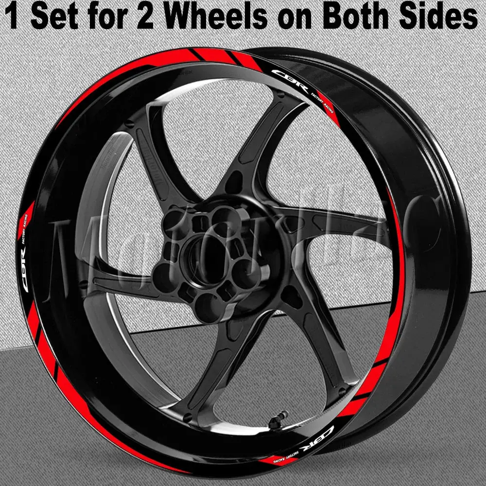 For Honda Cbr 400 600Rr 650R 1000Rr 250R 500R Cb650f Motorcycle Wheel Rim Sticker Decal Reflective Stripe Tape Accessories 7