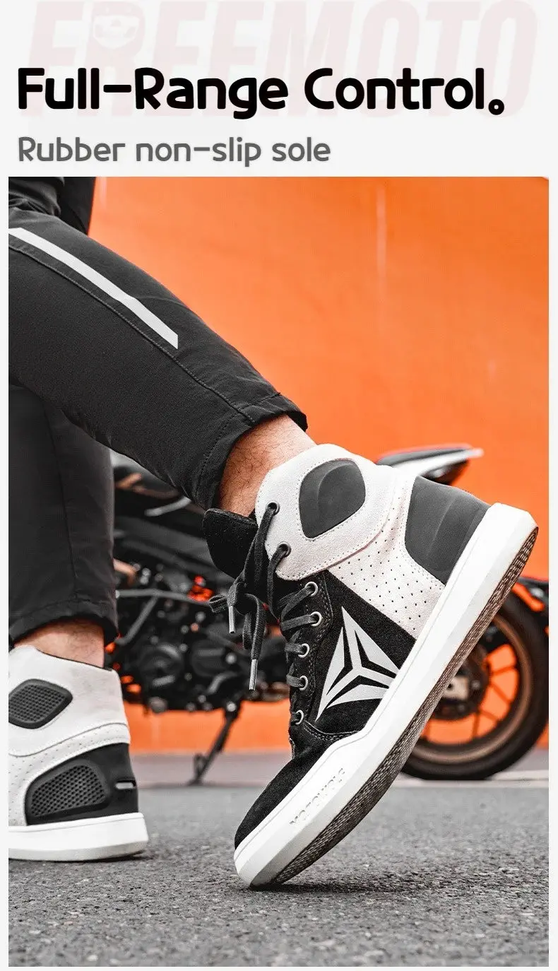 Motowolf Motorcycle Boots Summer Breathable Leather Ventilated Riding Shoes Retro Anti-Slip Off-Road Biker Shoes For Men Women 11