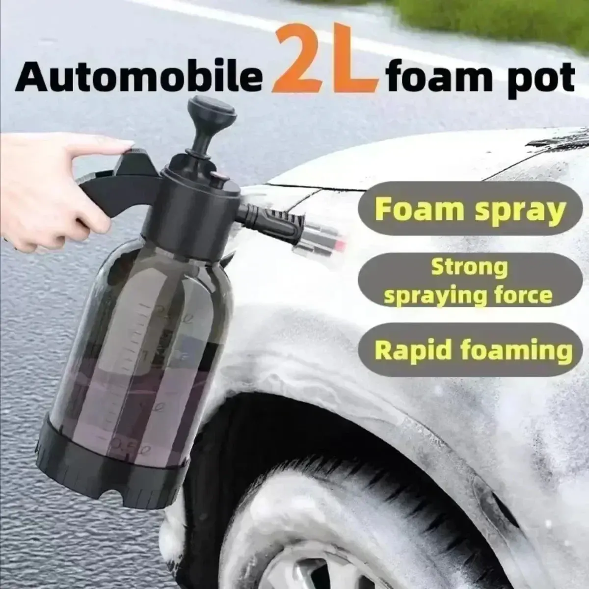 Car Wash Foam Spray Can Household Hand-Held Car Wash Spray Gardening Air Pressure Spray Foam Pot 2L 1