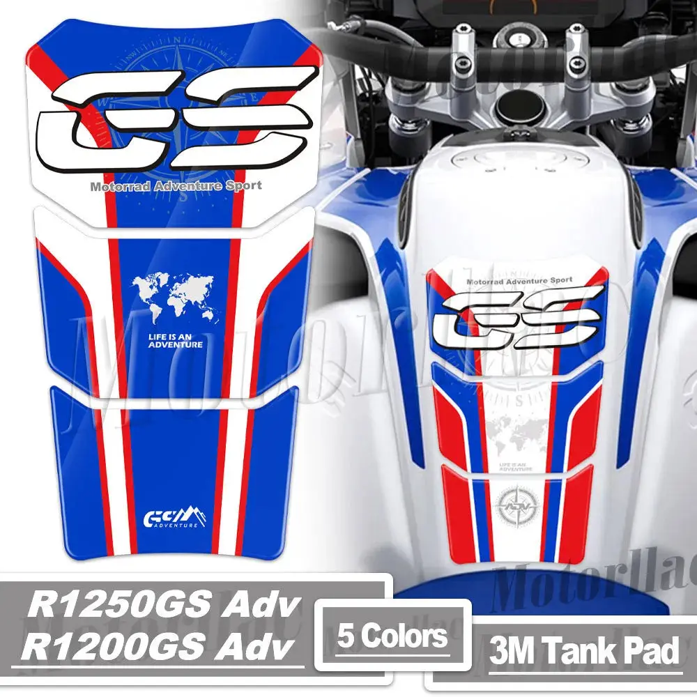 3D R 1200/1250 Gs Adv Tank Pad Stickers Gas Tank Protection Decals For Bmw R1250gs Adventure 2019-23 R1200gs Adv Lc 2014-19 1