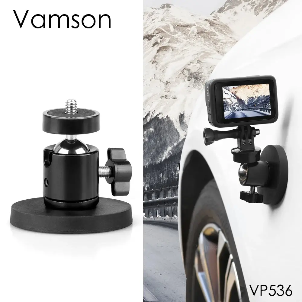 Vamson For Gopro Hero 12 11 10 9 Neodymium Magnets For Gopro Insta360 Dji Camera Magnetic Mount With 1/4 Thread Stud Accessories 1