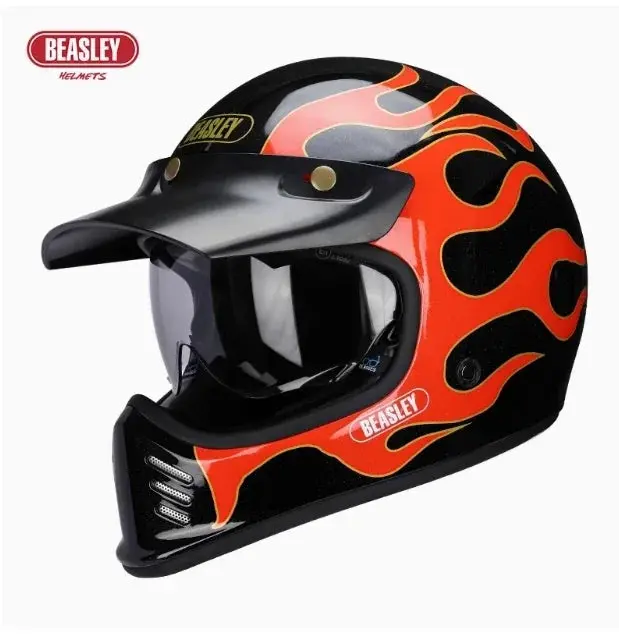 Beasley Dot Ece Approved Vintage Full Face Helmet Motorcycle De Moto Capacete Jet Helmet Motorbike All Seasons 8