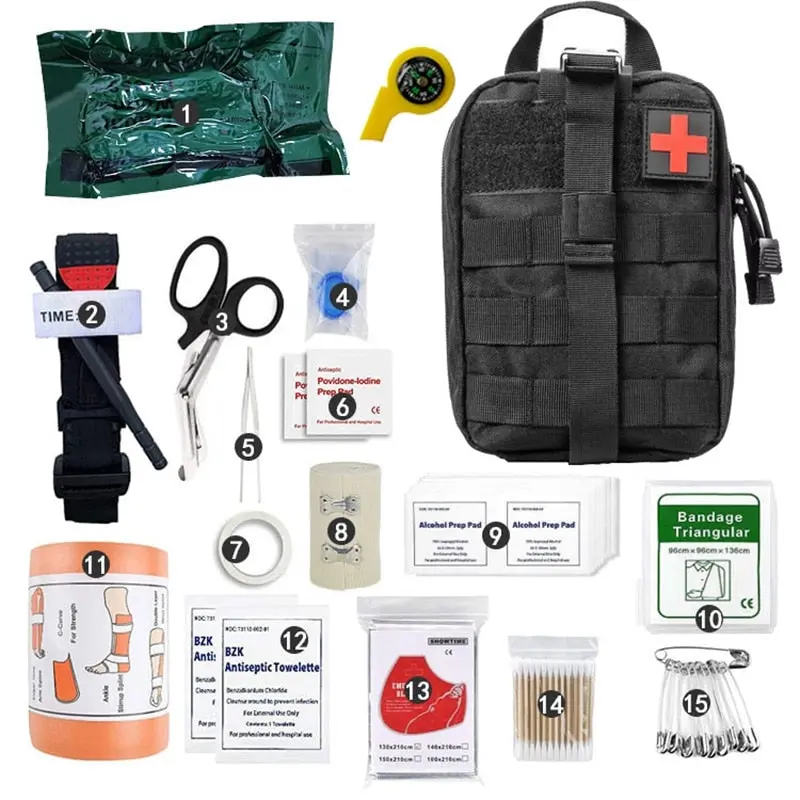 Kit First Aid Kit Bag Bandage Splint Outdoor Survival Tool Gear Medical Trauma Emergency Pouch 1
