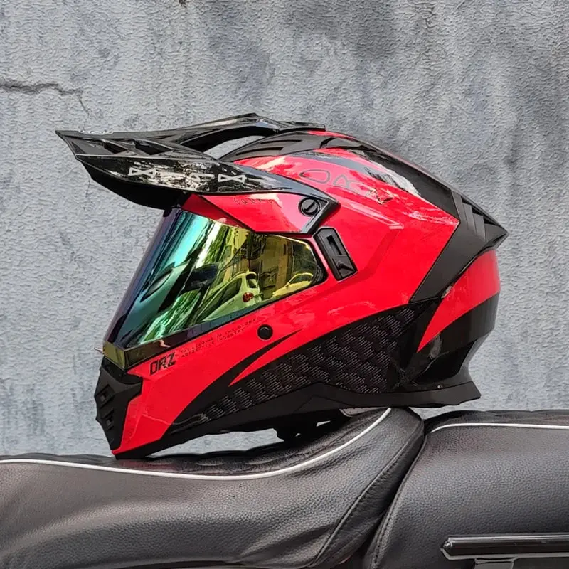 Orz DOT-certified full-face helmet designed for off-road ATVs and motorcycles, featuring an anti-glare brown lens for enhanced visibility and protection. - Image 22