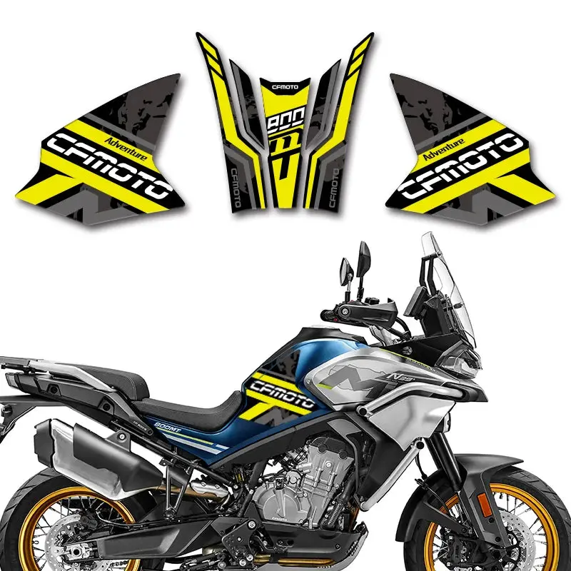 Suitable For Cfmoto 800Mt Modified Accessories, Oil Tank Stickers, Fish Bone Stickers, Colorful Decorative Flower Prints 2