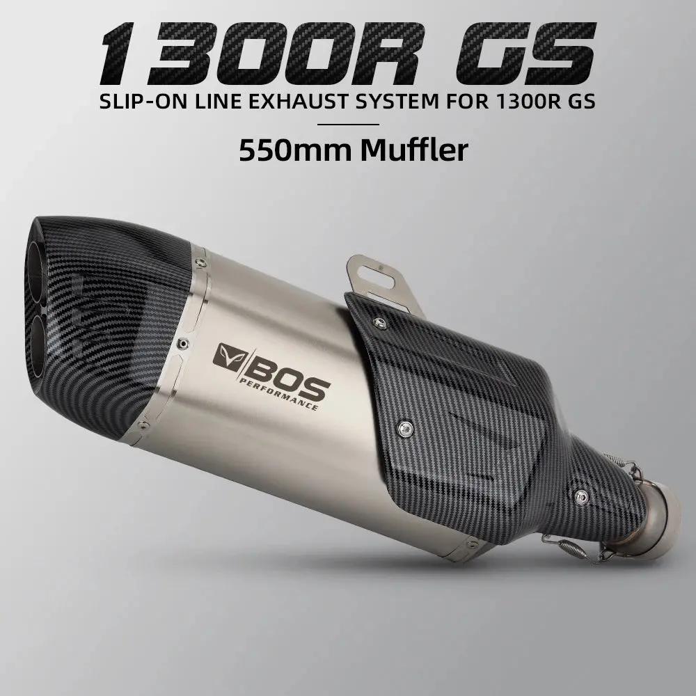 For Bmw R1300gs Adv R1300r R1300rs Motorcycle Exhaust Slip-On Line Modify Stainless Middle Pipe S7 Muffler Adventure Moto Escape 1