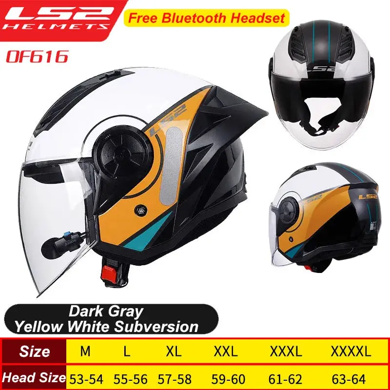 Ls2 Motorcycle Helmet 3/4 Open Face Helmets Capacete Ls2 Of616 Airflow ⅱ Big Tail Wing Jet Scooter Half Helmets Cascos Para Moto 9
