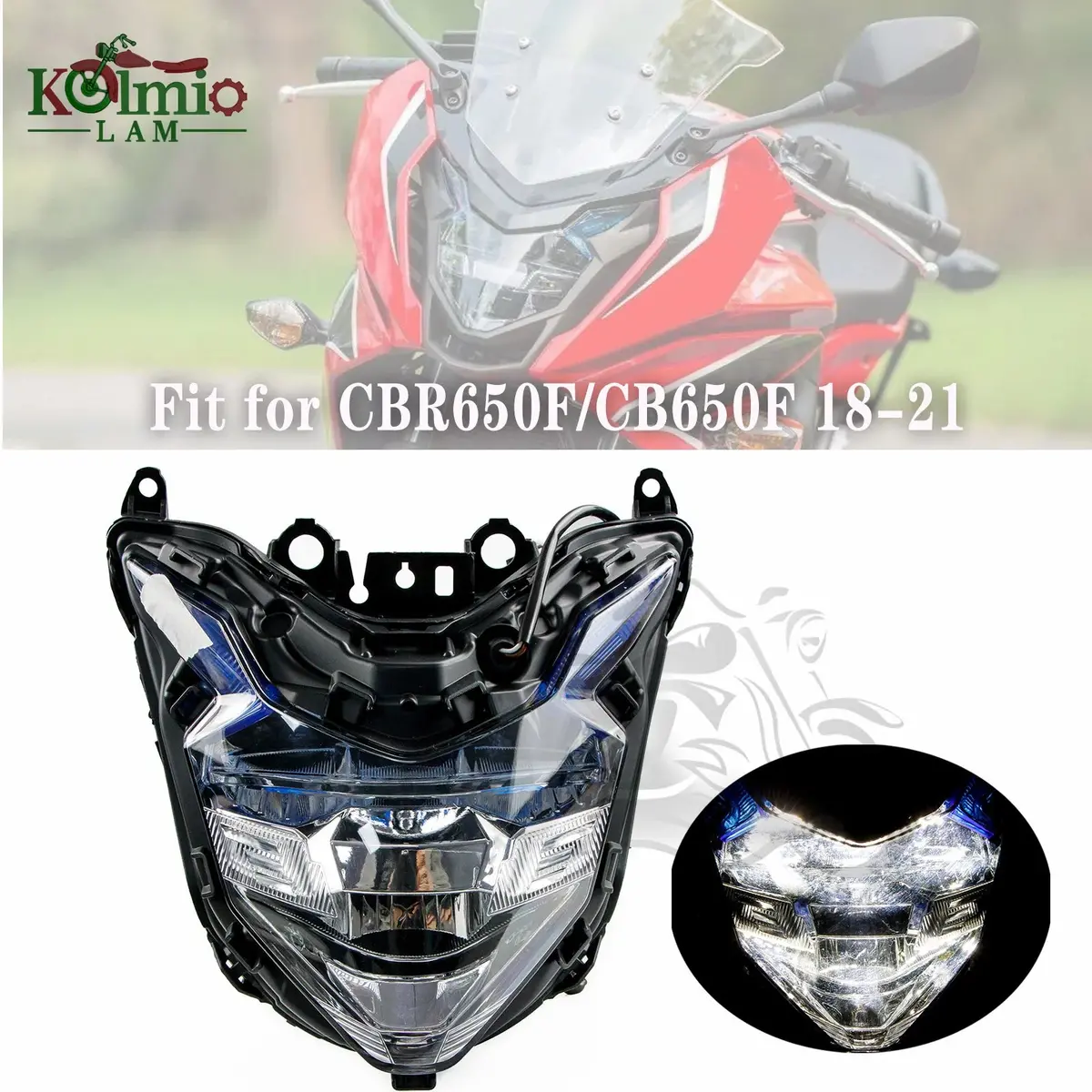 Fit For 2018 - 2021 Honda Cbr650f Cb650f Motorcycle Front Headlight Assembly Led Headlamp Head Light Cbr 650F Cb 650F 2019 2020 1
