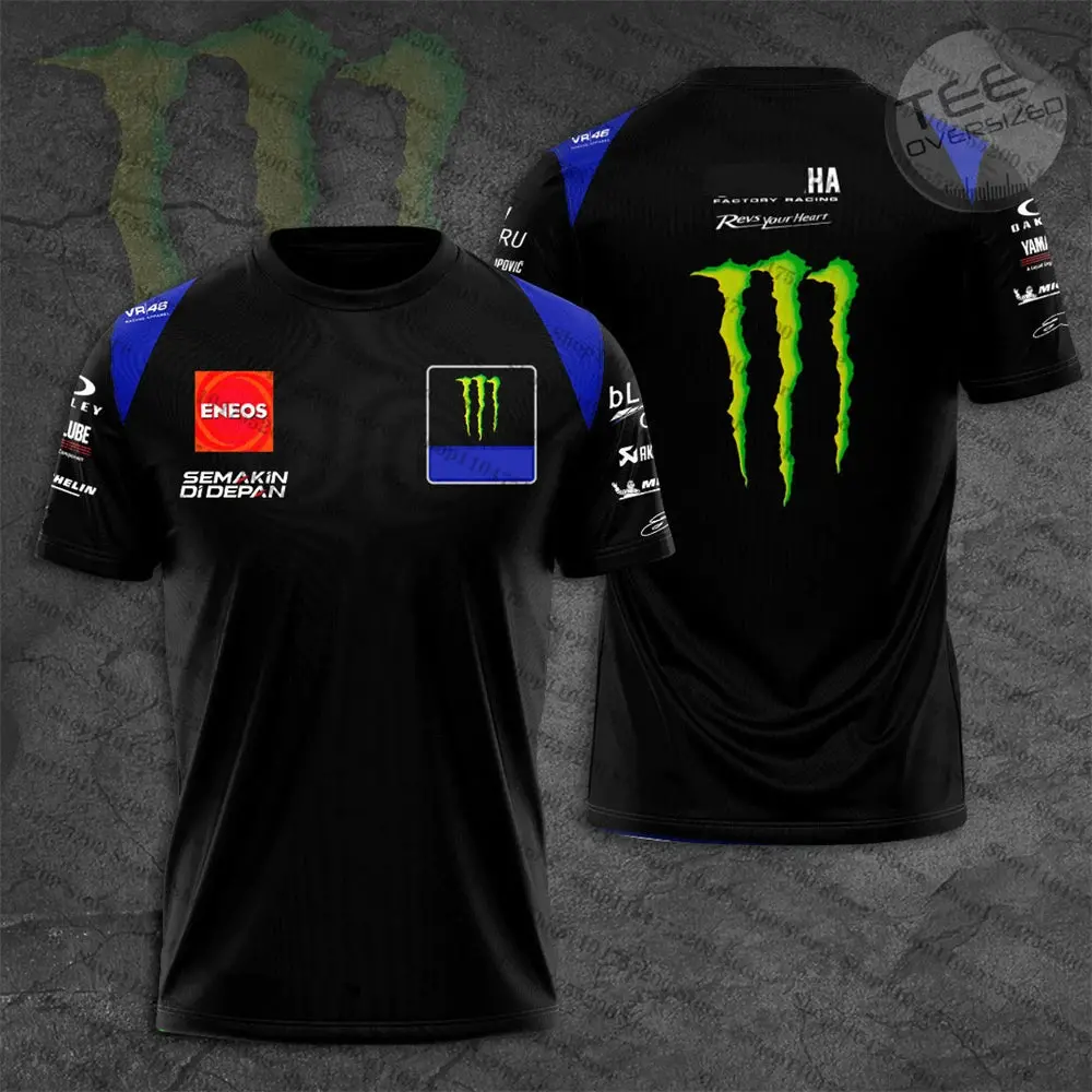 Monster Energy Racing Moto Jersey Dual Fabio Quartararo 20 El Diabo 2025 T-Shirt Men Women Tee Short Sleeve Tops Shirts Children 1