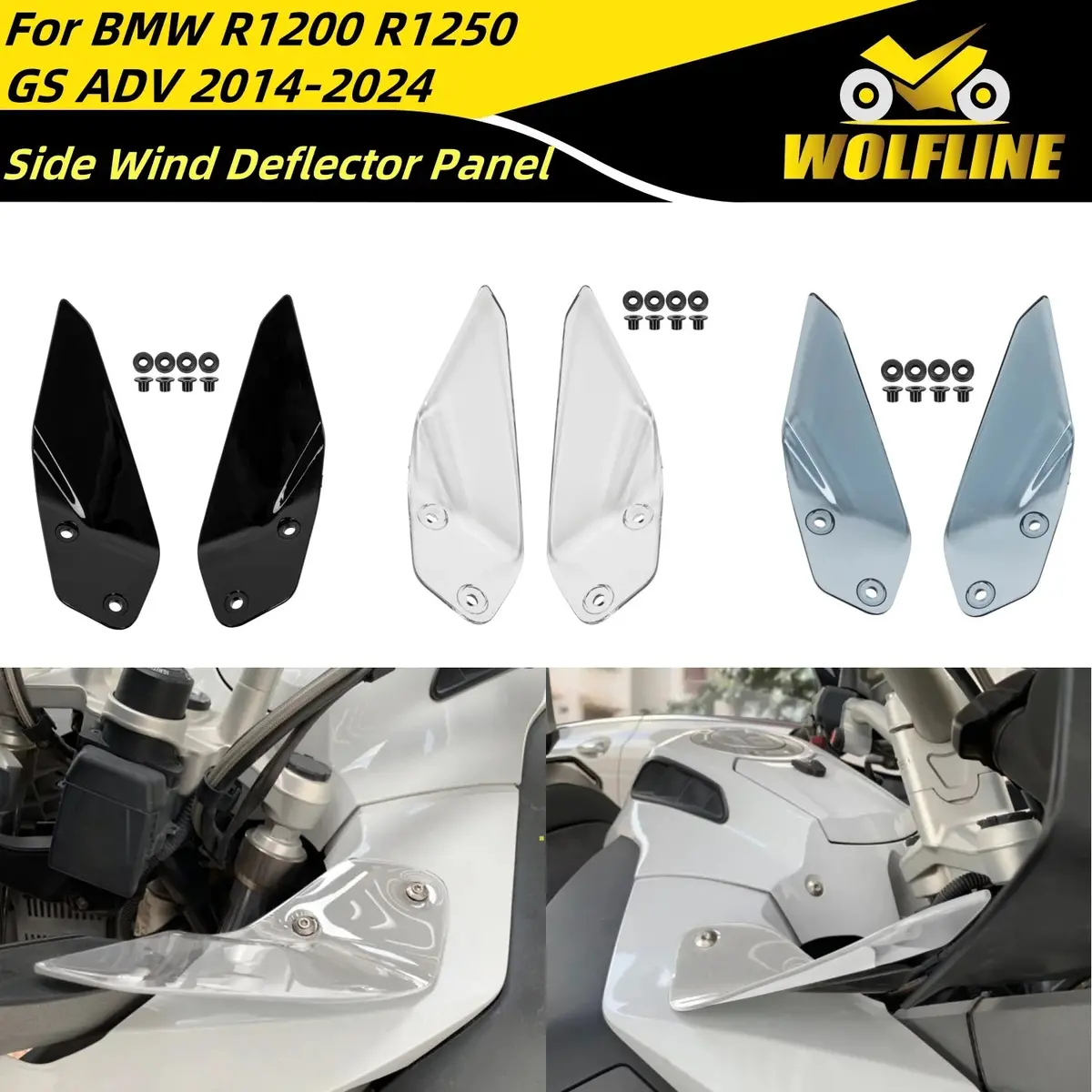 Wolfline Fuel Tank Side Deflector Windscreen Side Wind Deflector Panels For Bmw R1200 R1250 Gs Adv 2014-2024 Motorbike Parts 1