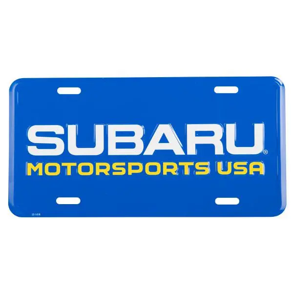 Subaru Motorsports Usa | Embossed Metal License Plate | Blue 1