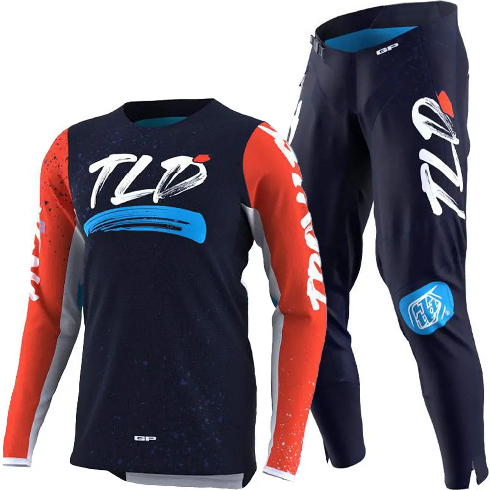Troy Lee Designs Gp Pro Particle Gear Combo (Navy/Orange) 1
