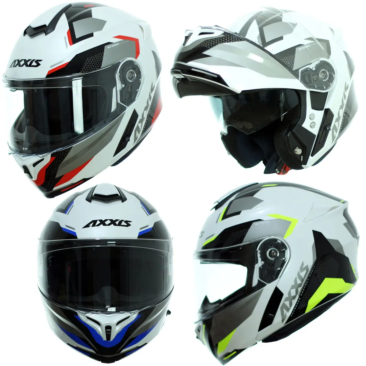 Axxis Storm Fu406sv Sv Drone A3-Motorcycle Helmet Modular Adult Biker Solar Glasses. Xs-Xl Scratch Screen 1