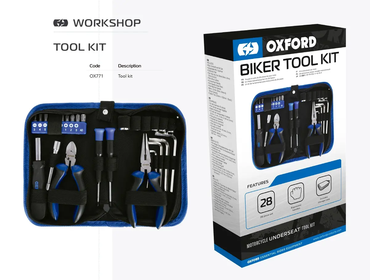 Oxford Ox771-Motorcycle, Motorcycle, Blue And Black Emergency Tools Kit, Motor 1