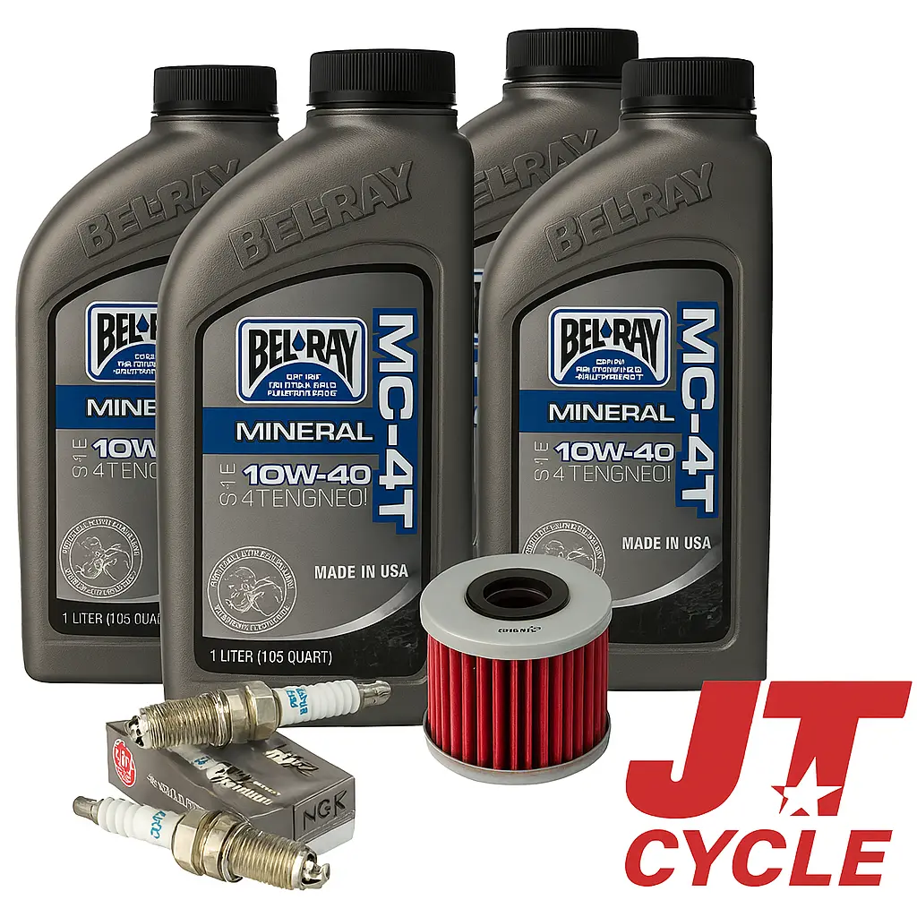Yamaha V Star 1100 Virago 500 700 750 Oil / Hiflo Filter Change Kit Belray 10W‑40 + Ngk Spark Plug 1