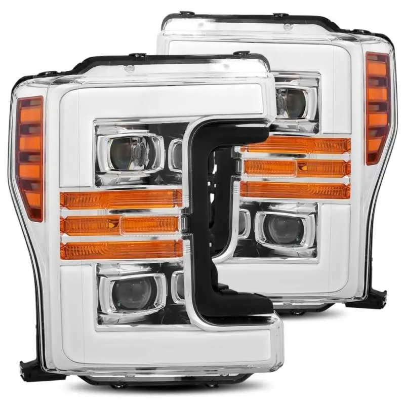 Alpharex 17-19 Ford F-250 Sd Pro-Series Proj Headlights Plank Style Chrome W/Activ Light/Seq Signal 1