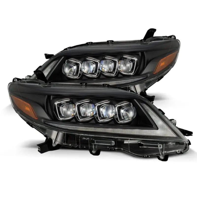 Alpharex 2011+ Toyota Sienna Nova Led Proj Headlights Plank Style Black W/Activ Light/Seq Signal/Drl 1