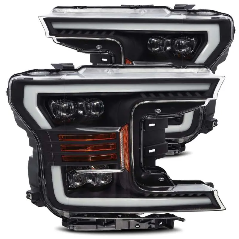 Alpharex 18-19 Ford F-150 Nova Led Proj Headlights Plank Style Matte Black W/Activ Light/Seq Signal 1