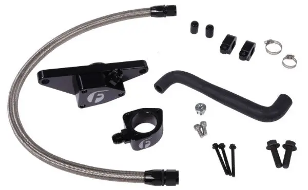 Fleece | 2006-2007 Dodge Ram 5.9L Cummins Auto Trans Coolant Bypass Kit - Stainless Steel Braided Line 1