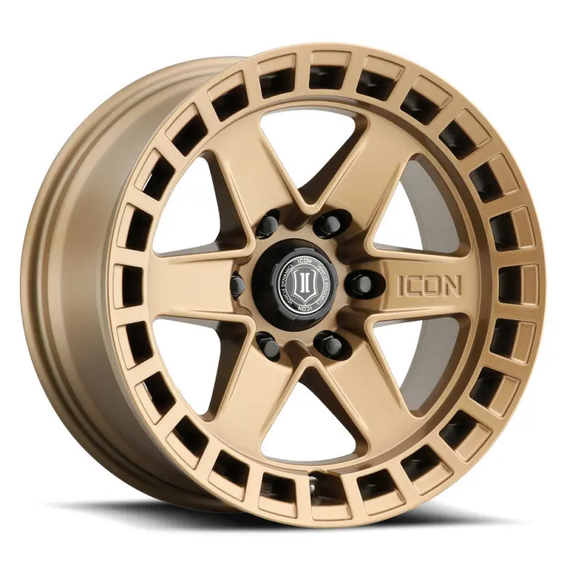 Icon Raider 17X8.5 6X135 6Mm Offset 5In Bs Satin Brass Wheel 1