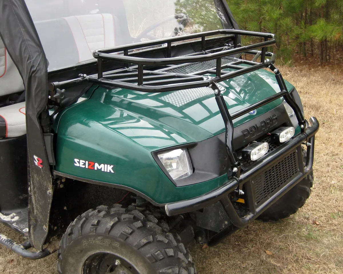 Seizmik 08053 Hood Rack – Polaris Ranger Round Tube 2002‑2008 – Steel Front Storage Rack 1