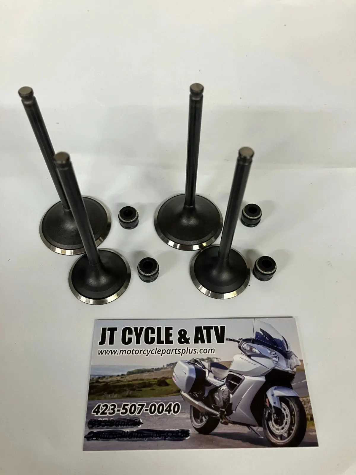 Kawasaki Ksf400 Kfx400 / Suzuki Ltz400 / Arctic Cat Dvx400 / Suzuki Dr‑Z400 Valve Set W/ Oil Seals  Intake + Exhaust  Made In Taiwan 1