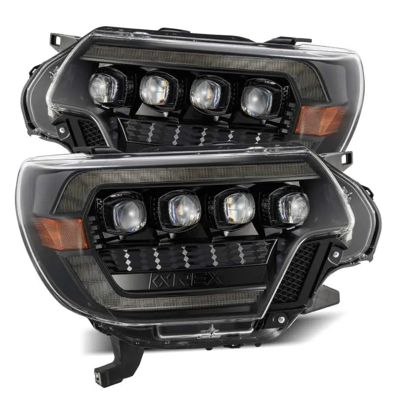 Alpharex 12-15 Toyota Nova Led Proj Headlights Plank Style Alpha Blk W/Activ Light/Seq Signal/Drl 1