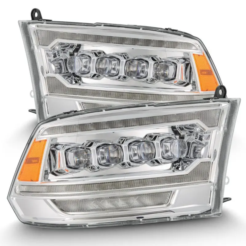 Alpharex 09-18 Ram 2500 Nova Led Proj Headlights Plank Style Chrome W/Activ Light/Seq Signal/Drl 1